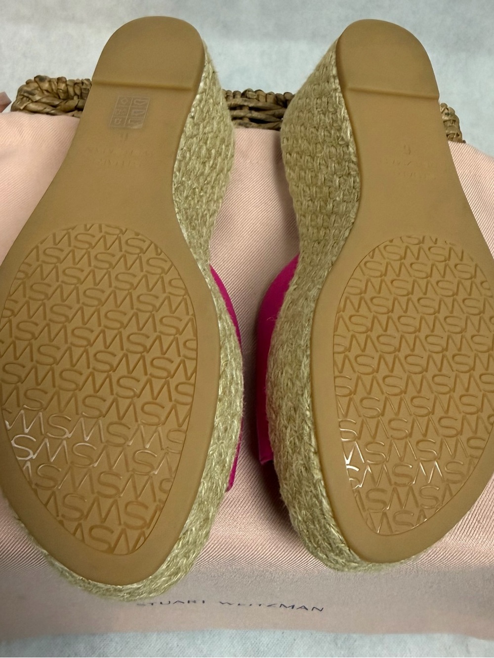 Stuart Weitzman June 75 Wedge Slide Sandals Bundle Black Pink Size 6 New - Picture 10 of 12